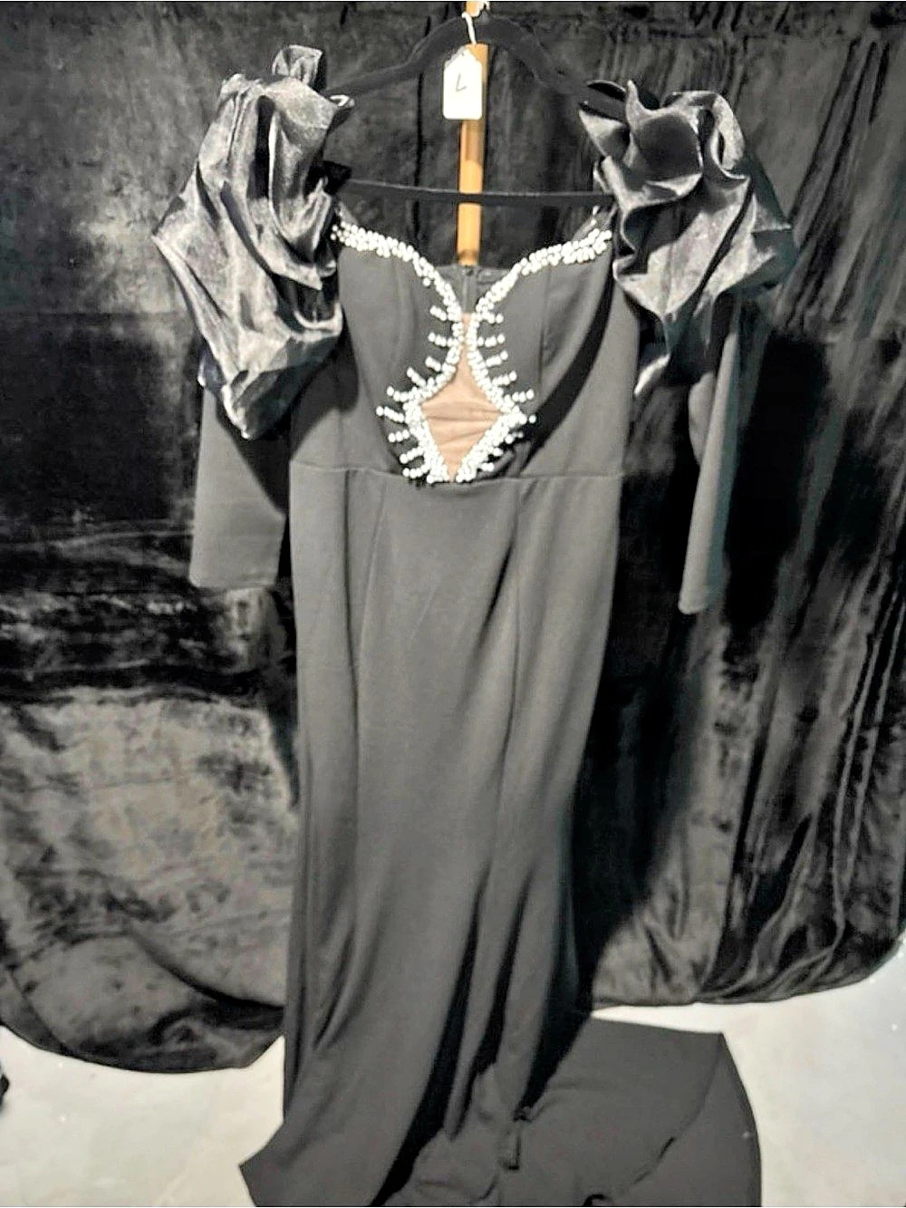 Black Embellished Maxi Dress